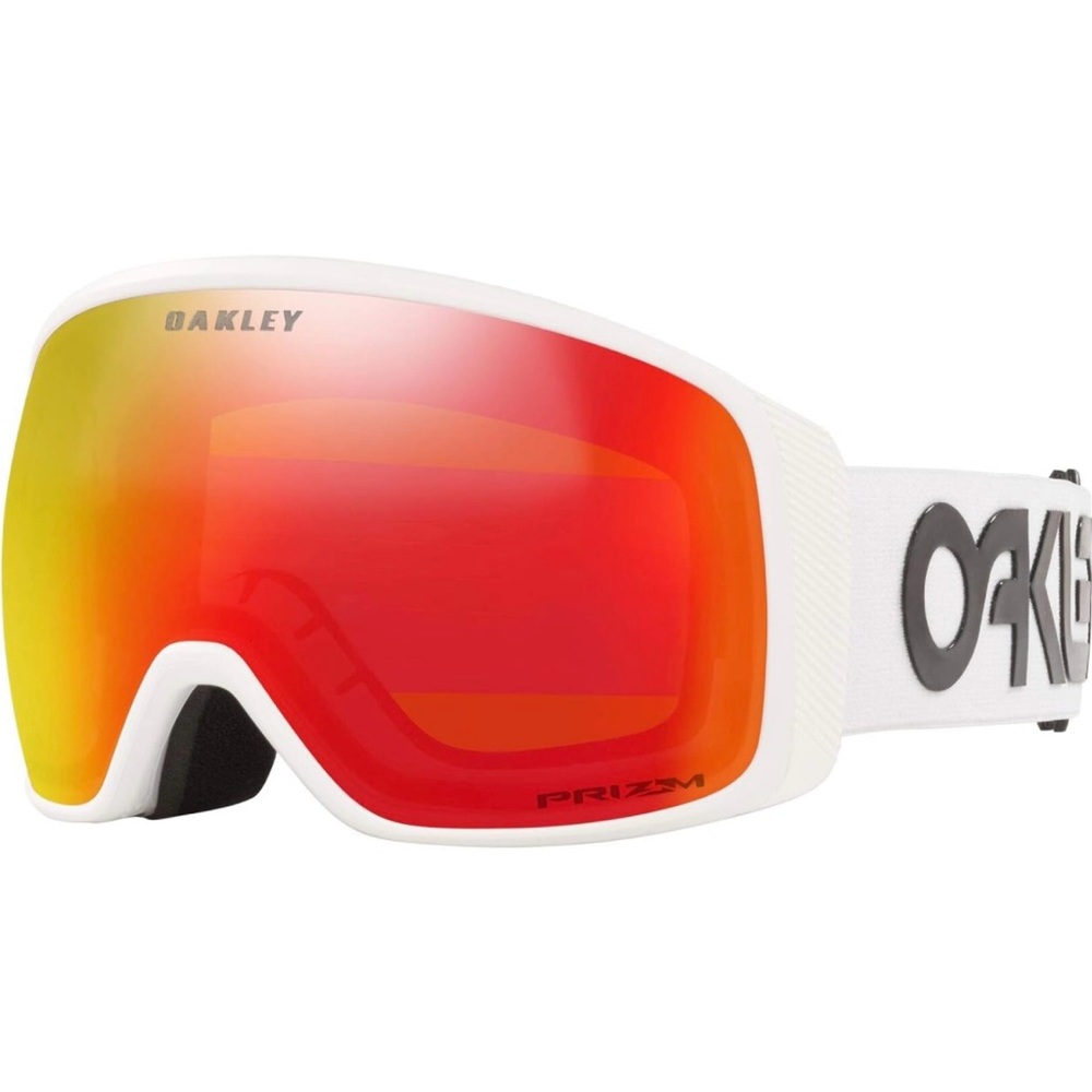 Oakley Flight Tracker XL Ski Goggles White with Red/Orange Prizm Lenses